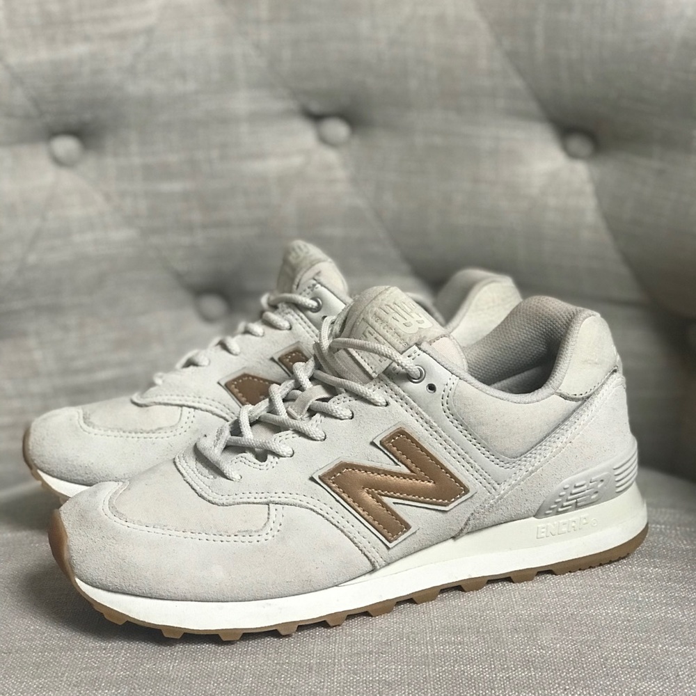Cream and Gold New Balance